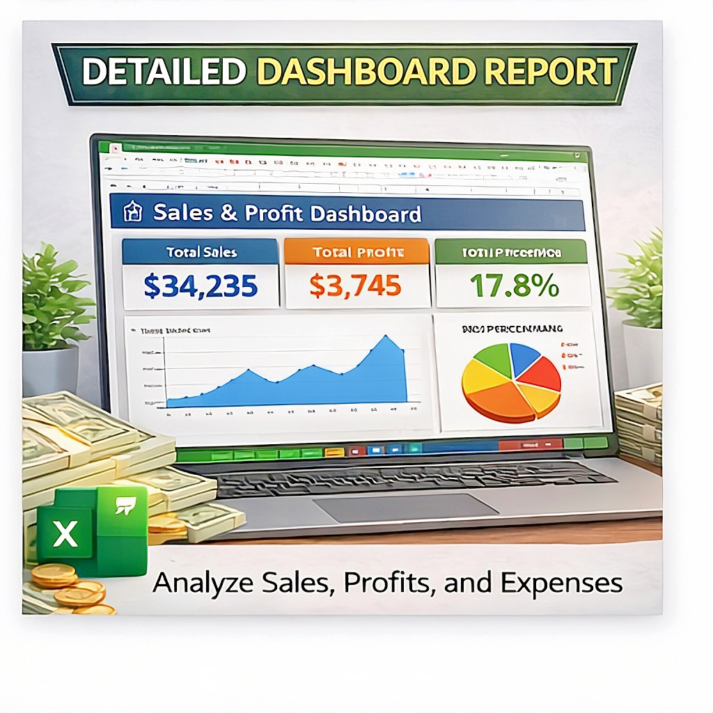 Advanced Business Finance Tracker Excel eBay Profit, Expenses ROI Dashboard Tool
