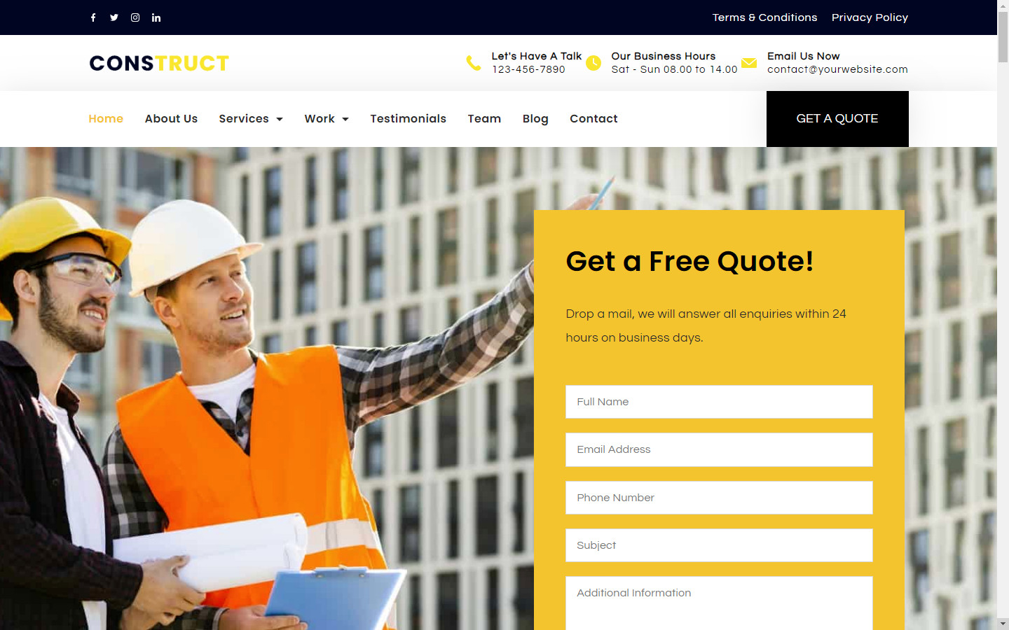 DFY Construction WordPress Theme