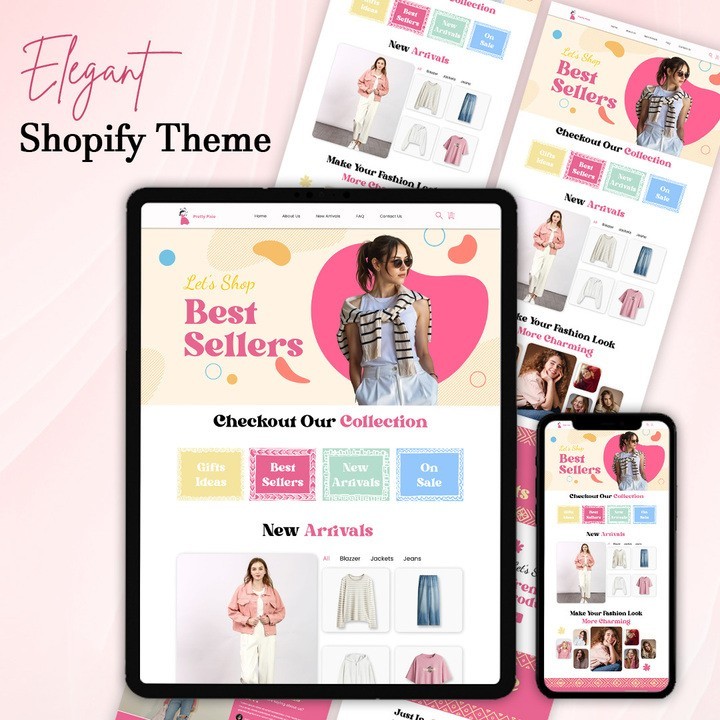 Pink Shopify Website Design | Luxury Fashion Template | Stylish & Modern Theme