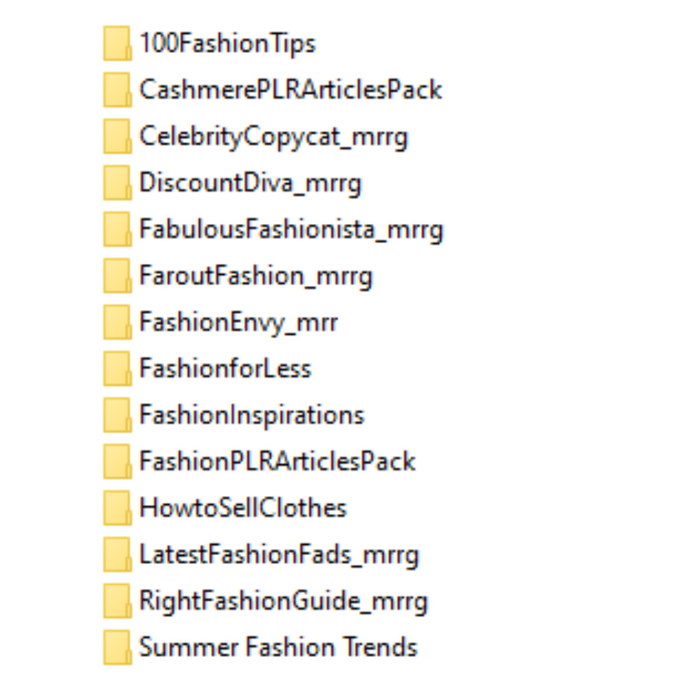 309 E-Books & Artikel zu Fashion in Englischer Sprache PLR u. MRR Lizenz