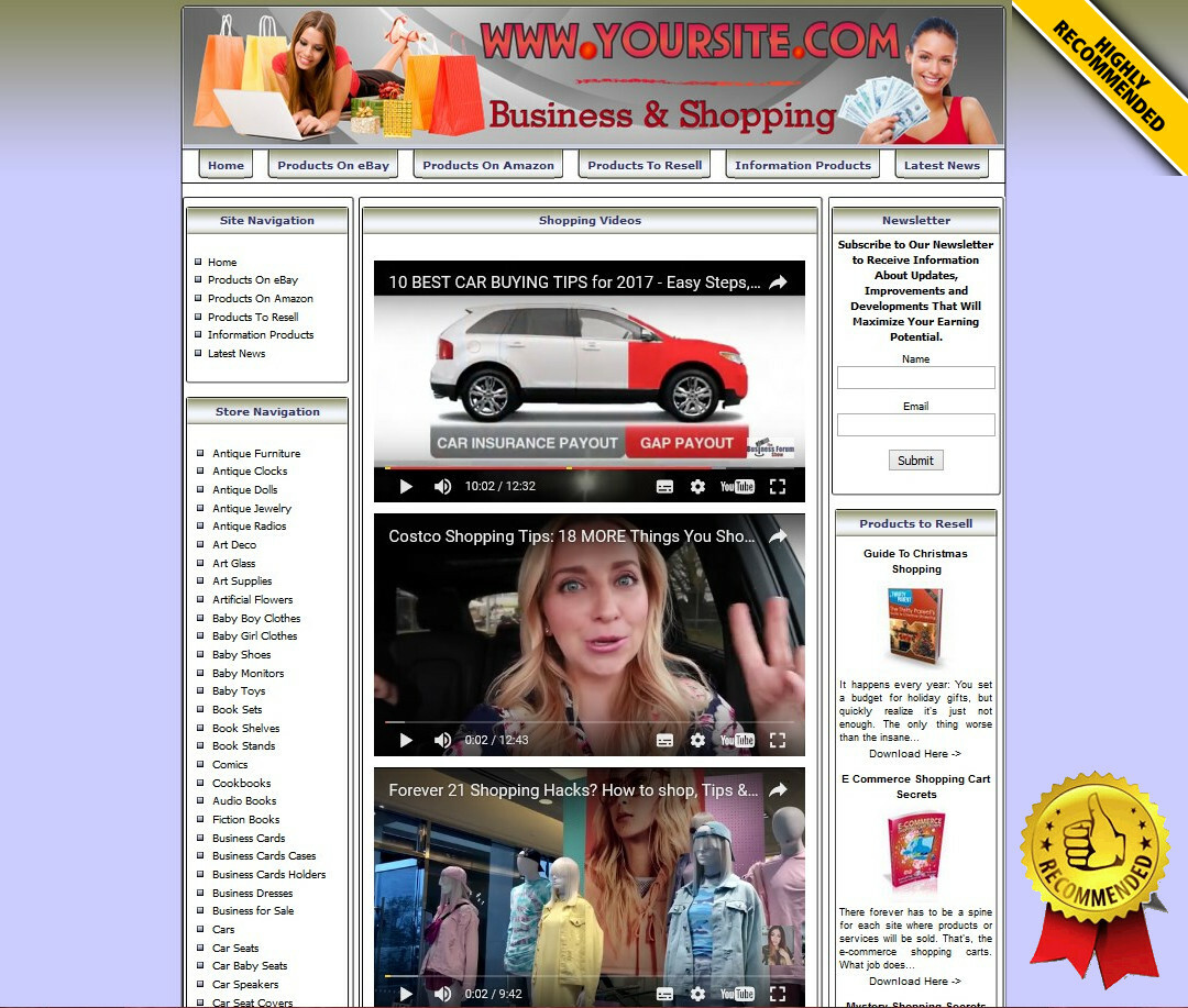 Affiliate Store Online Business Website for Sale Amazon Adsense Youtube RSS News