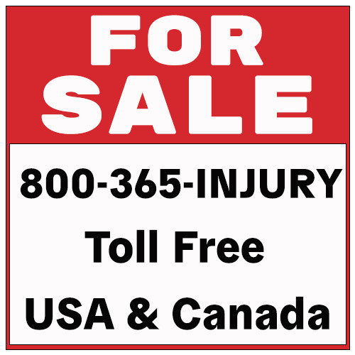 800 Toll Free Easy INJURY Phone Number. Great Word. Price reduced by $2500