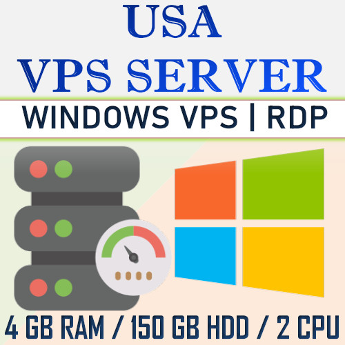 RDP Serer | VPS Server | VPS Hosting 4GB RAM + 150GB HDD