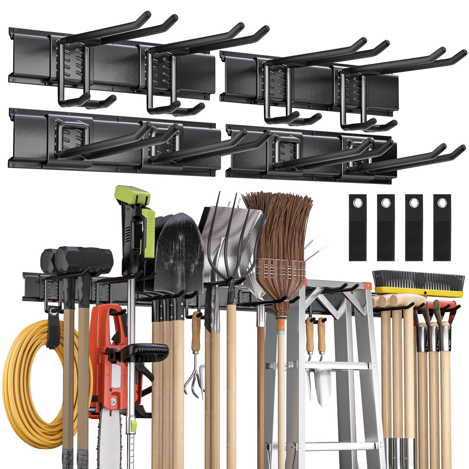 Garden Tool Organizer Wall Mount, 64 inches Tool Storage Rack with Adjustable…