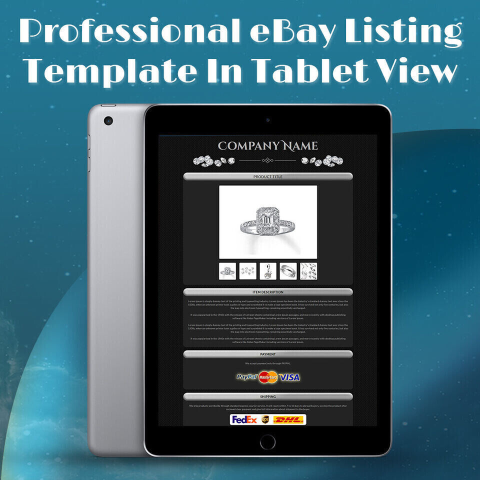 eBay Templates, Auction Mobile Responsive html Templates 2019 Ready for Jewelry