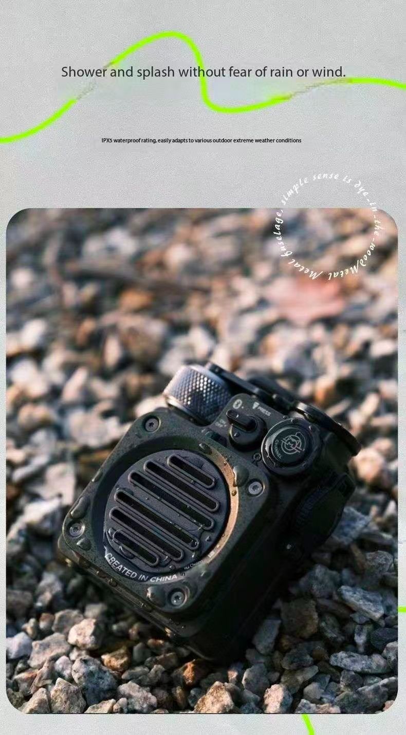 Elvis Audio Wild Mini Bluetooth Speaker, Outdoor Camping Waterproof Small Radio