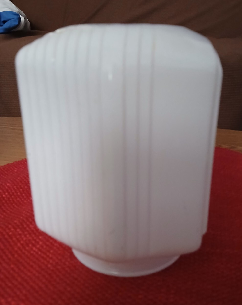 VINTAGE Glass Light Globe Shade Art Deco 5.5″ White Milk Beaded w/ 3″ Fitter MCM