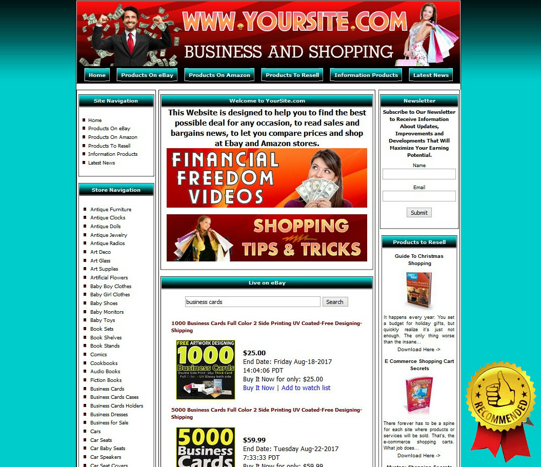 BUSINESS MONEY MAKING STORE Affiliate Website Amazon+Google Adsense