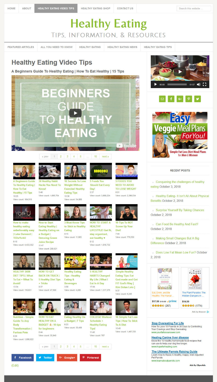 [NEW DESIGN] * HEALTHY EATING * affiliate website business for sale AUTO CONTENT