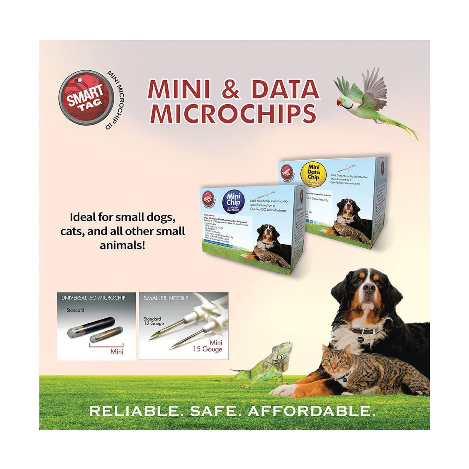 Mini ISO Data Microchip with Lifetime Pet Recovery Service/24-7 US Call Cente…