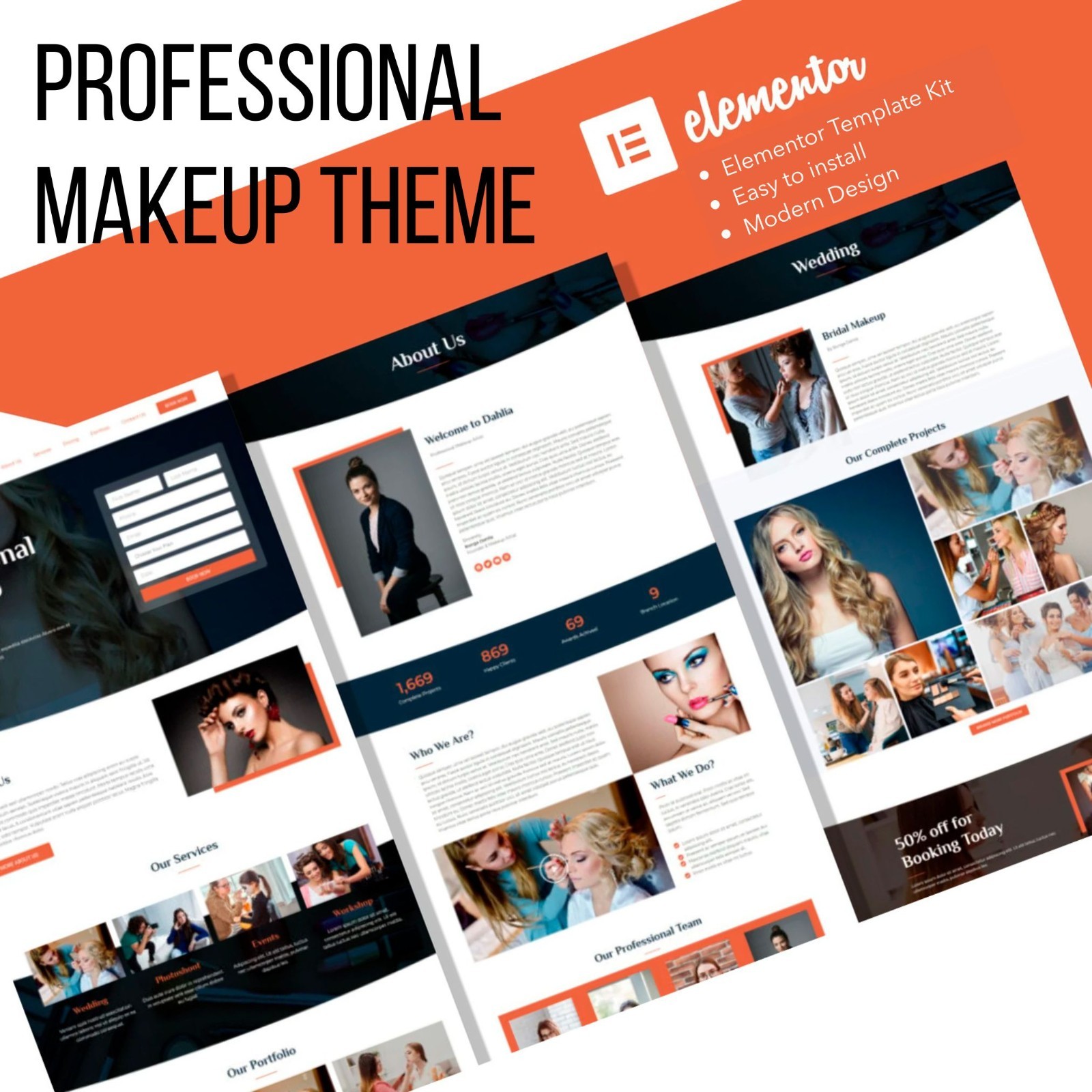 Professional MakeUp Theme – WordPress Elementor Template Kit