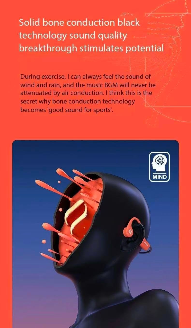 SHEYIN X9 Bone Conduction Bluetooth Headphones with Ultra Long Battery Life