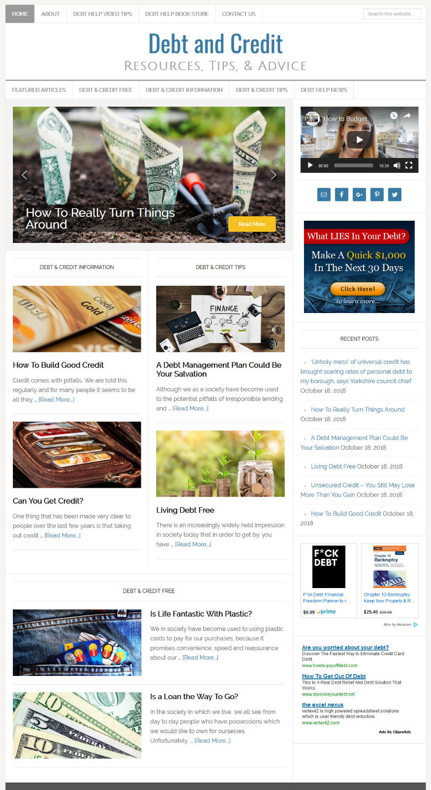 * DEBT & CREDIT RELIEF * affiliate website business for sale with AUTO CONTENT!