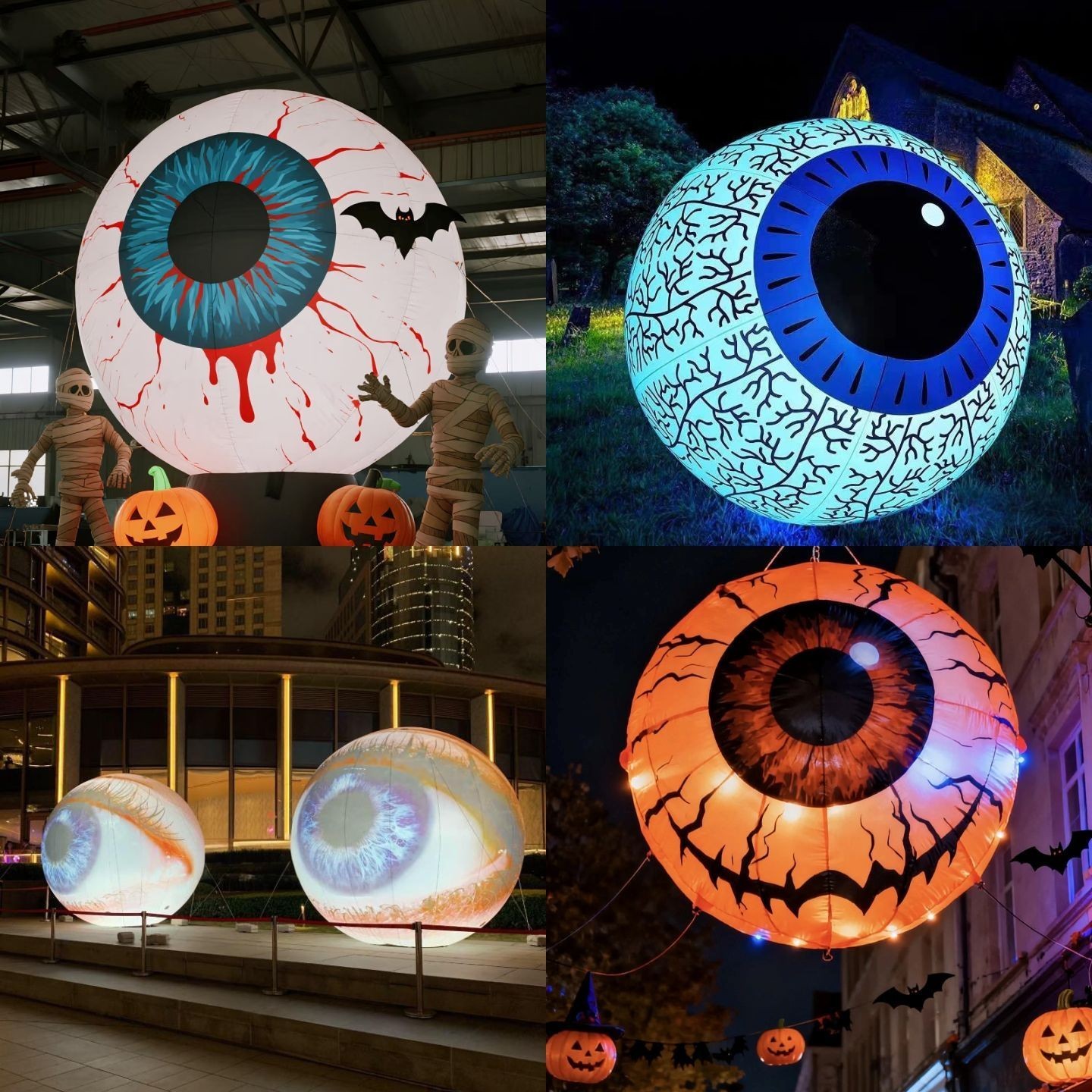 Custom Halloween Inflatable Eyeball Pumpkin and Arch