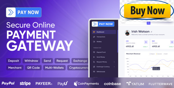 Secure Online Payment Gateway and money transfer platform for sell