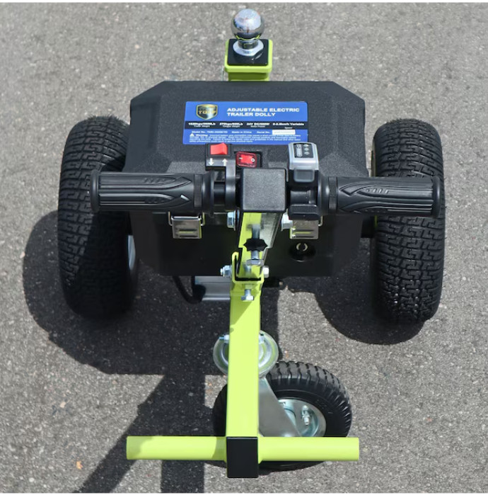 Tow Tuff TMD-35ETD8 Adjustable 3500 Lbs Capacity Electric Trailer Dolly Green