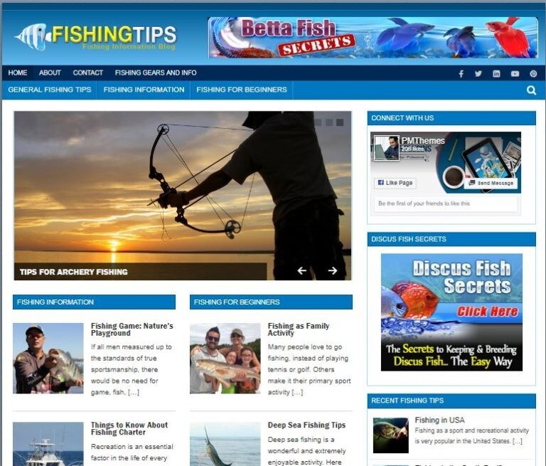 Fishing Tips Ready Made Blog Turnkey Niche Website Business for Sale