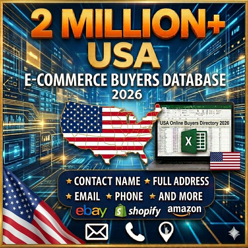 2 Million USA E-Commerce Buyer Leads Database 2026 (Digital Download EXCEL)