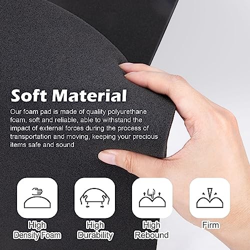 2 Pcs Polyurethane Foam Sheets 16x12x1.5 Inch Cuttable Case Insert Padding Black