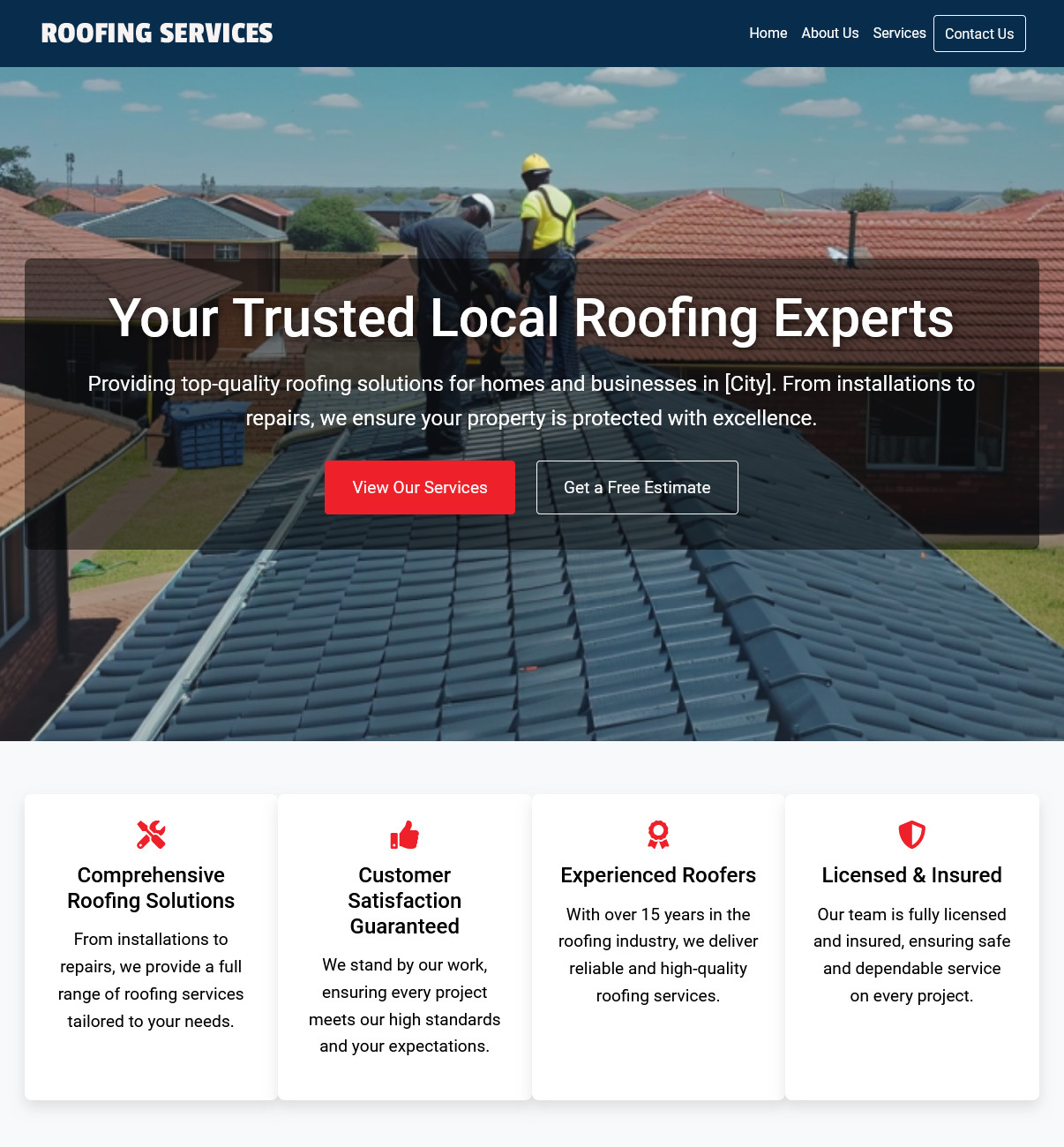 Roofing Services Business Website | Ready-to-Use Professional Platform
