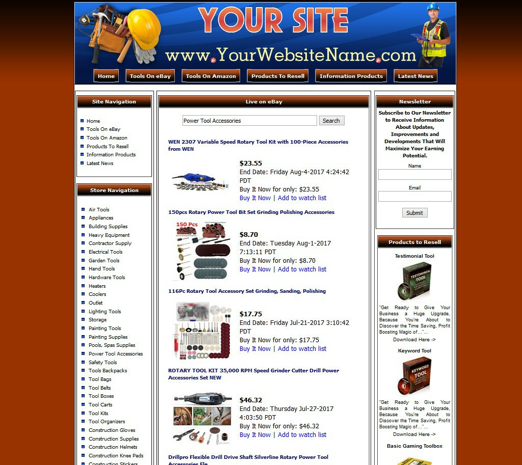 TOOLS STORE Complete, Ready Made Affiliate Website Amazon Store