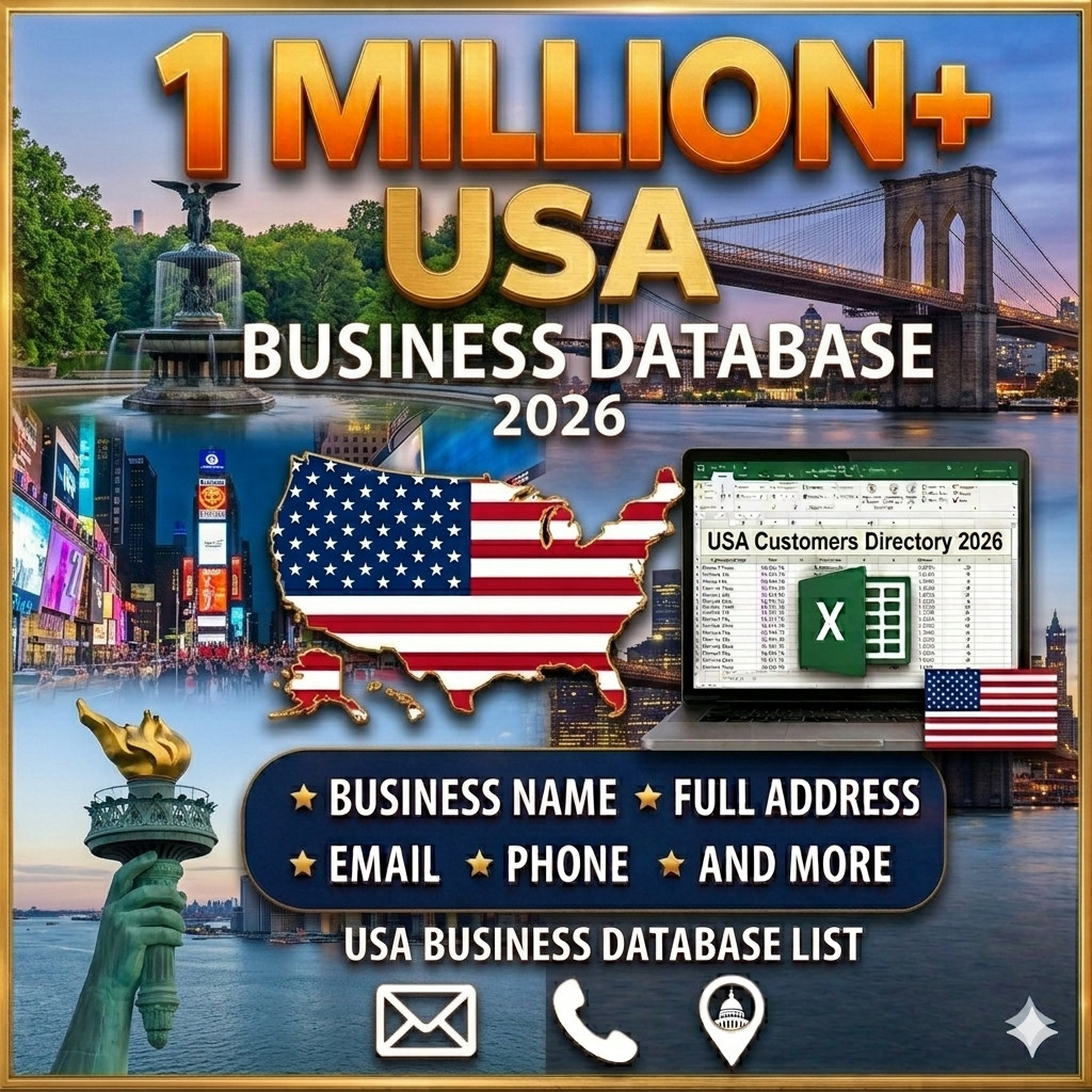 1Million USA Business Email Database list – B2B Contact leads | Excel CSV