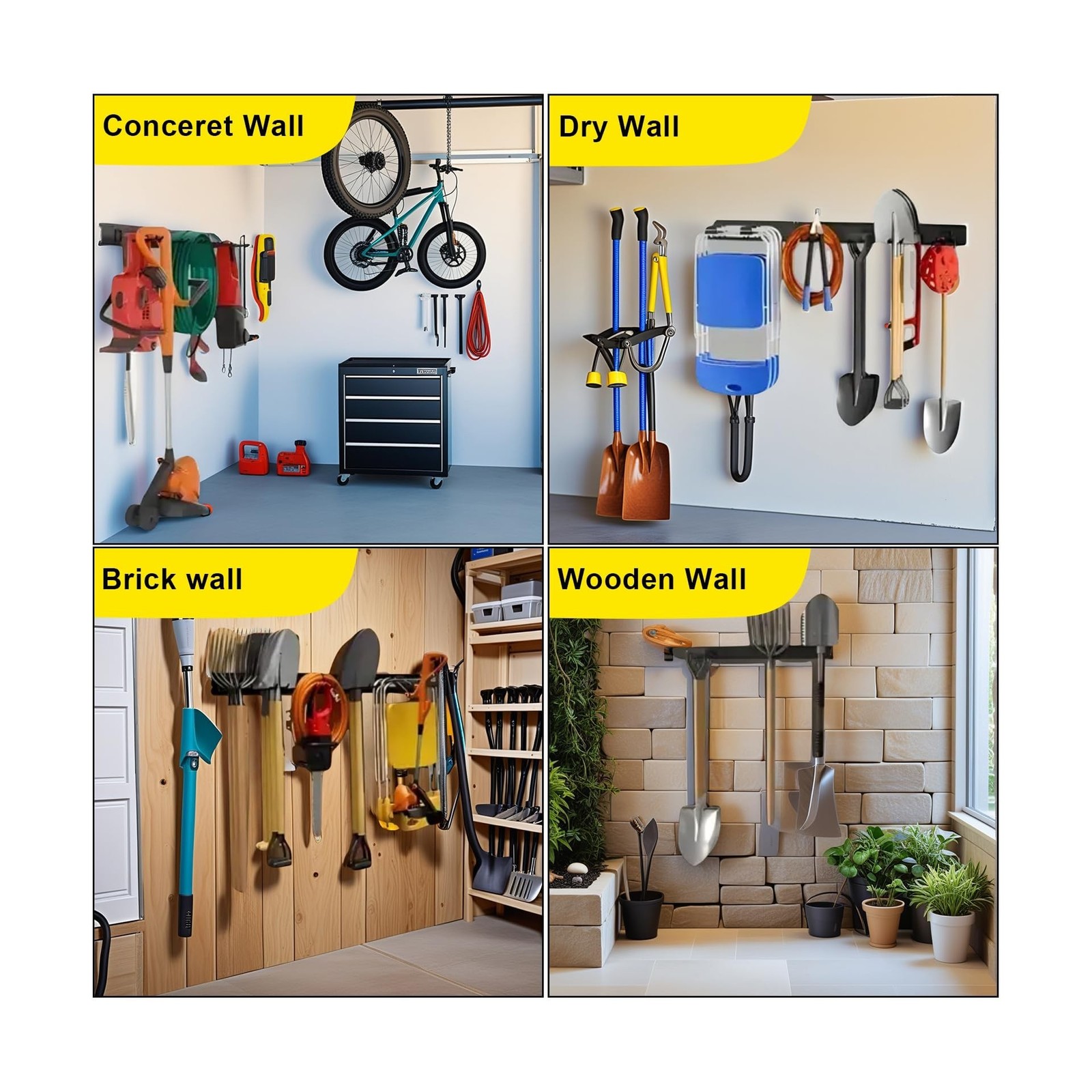 64” Garage Tool Organizer Wall Mount, 18 PCS Adjustable Garden… Fast USA SHIP