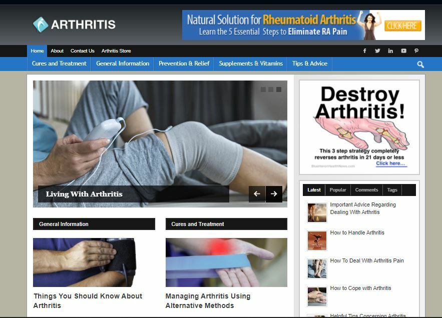 Arthritis Ready Made Website with PLR License | Make M oney Online From Home