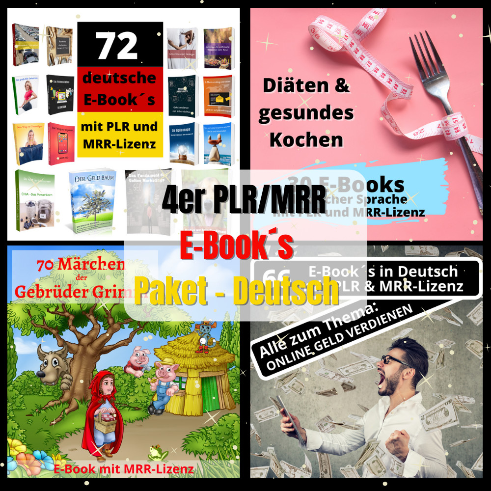 Set of 4 E-Books Package, in German with PLR/MRR License