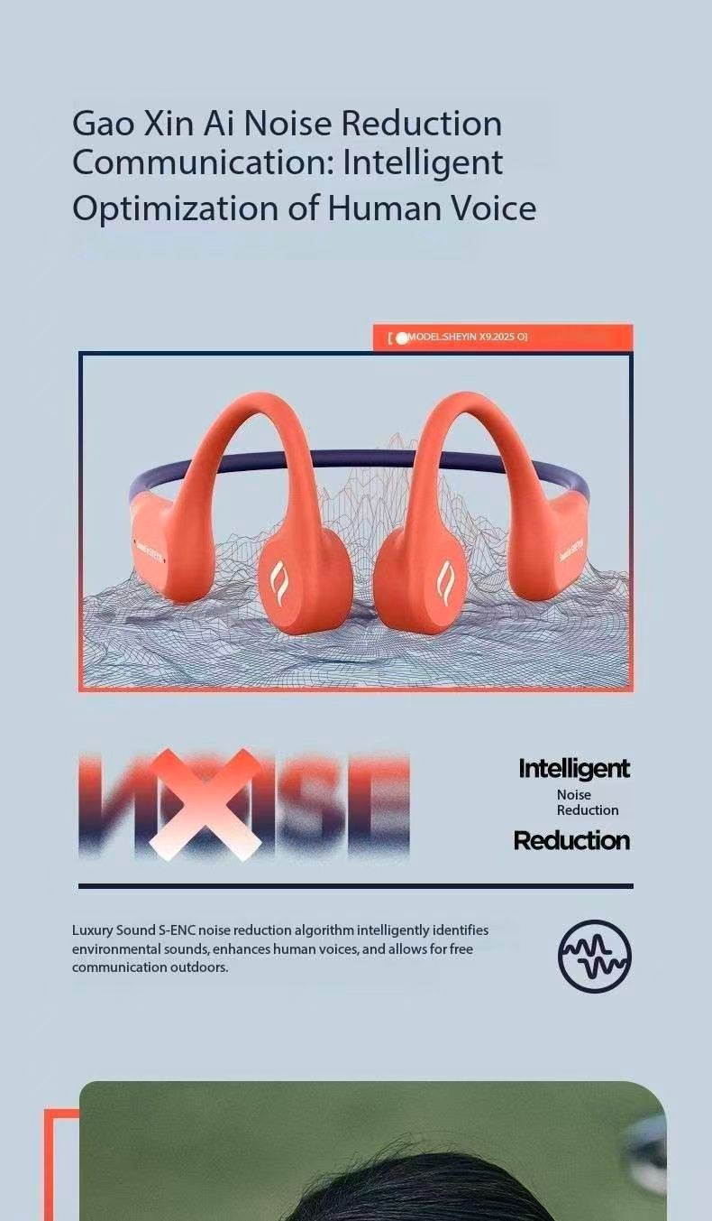 SHEYIN X9 Bone Conduction Bluetooth Headphones with Ultra Long Battery Life