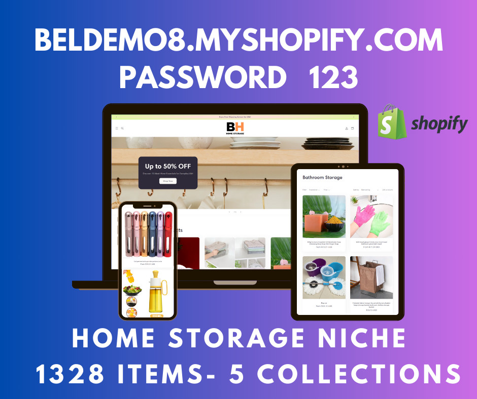 READY-MADE DROPSHIPPING Shopify Store – 1328 Products – Home Storage Niche