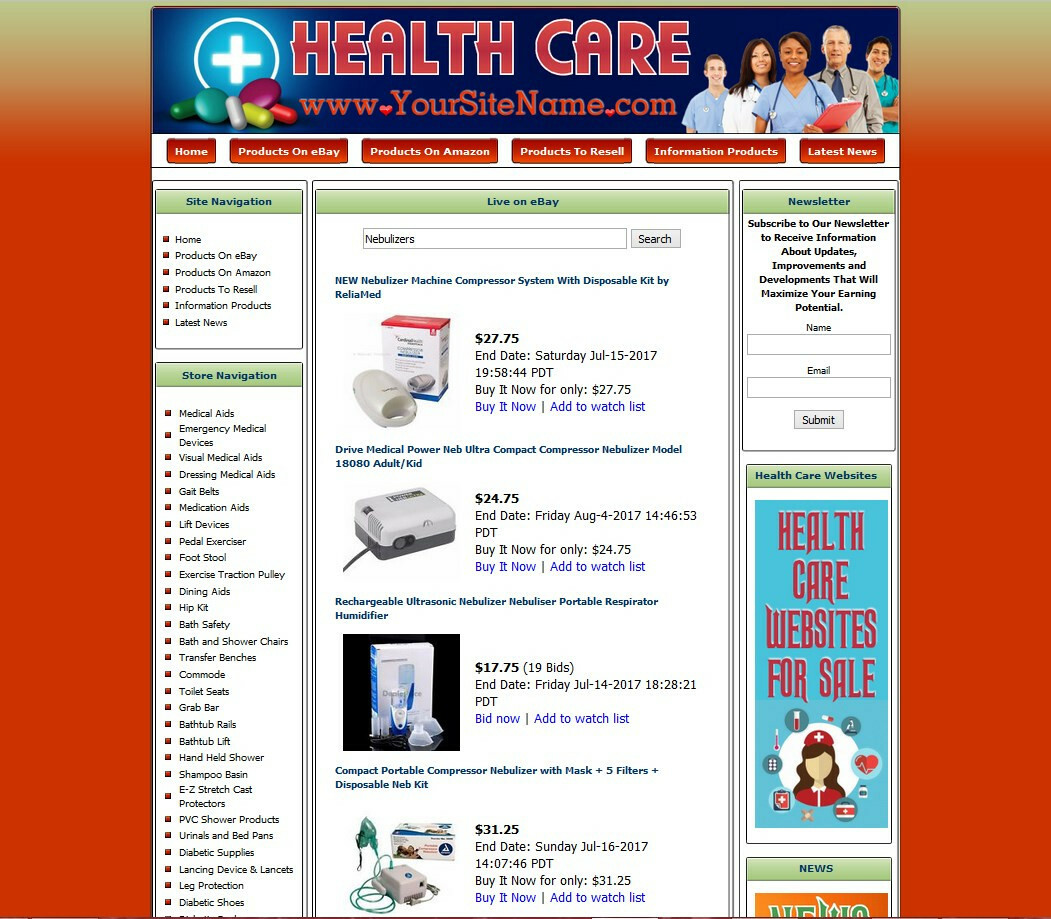 HEALTH CARE STORE: Make BIG Money Amazon Store Google Adsense Affiliate Website