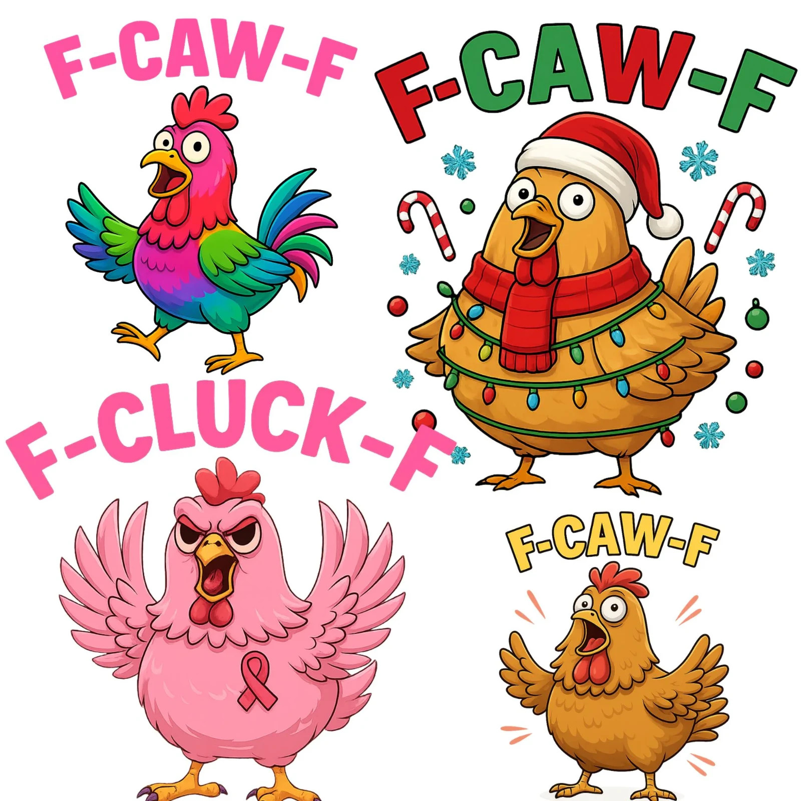 Funny Gothic Raven Art: F-Caw-F PNG Bundle (Digital Download)