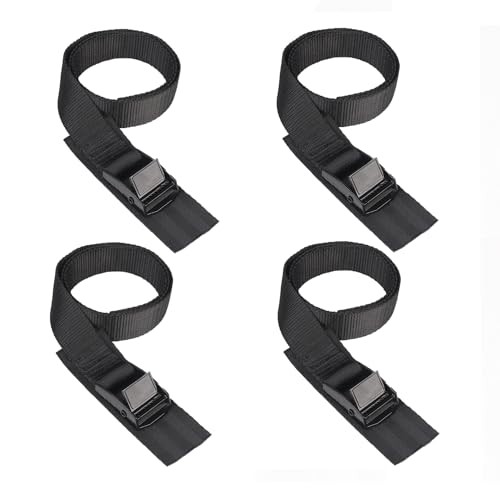 MAGARROW Lashing Straps with Cam Buckle, 2 Feet, 1 Inch Wide, Black, 4-Pack