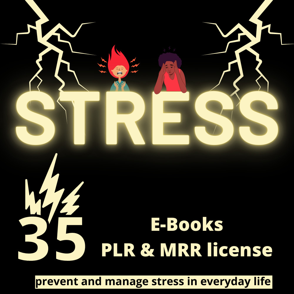 35 E-Books zu Stress in Englischer Sprache PLR u. MRR Lizenz