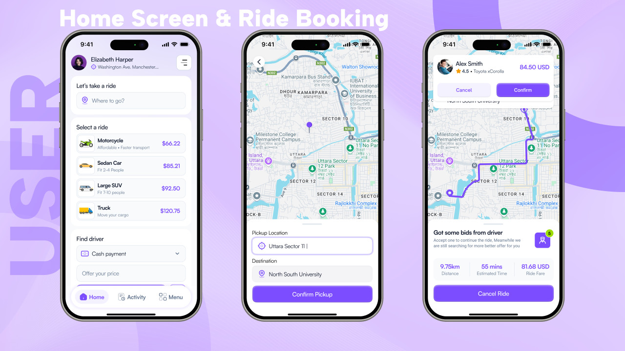 OvaGo – Flutter Complete Ride Sharing Solution App | Android + iOS | Laravel