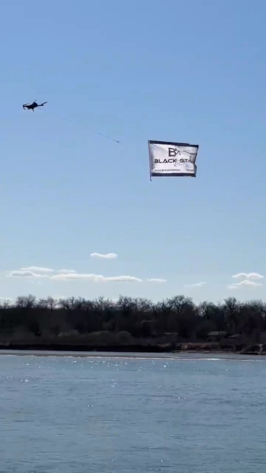 Flying Banners Pulled By Drones Mobile Billboards by Black Star Advertising