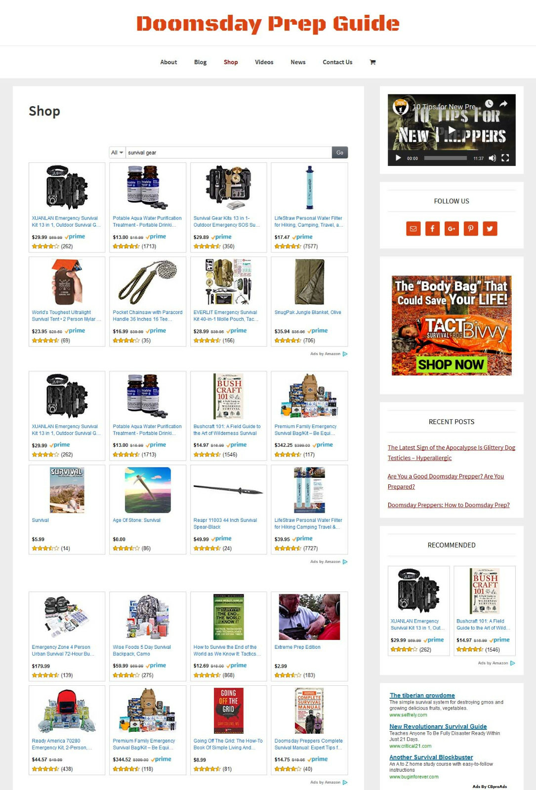 [NEW DESIGN] * DOOMSDAY PREP * store blog website business for sale AUTO CONTENT