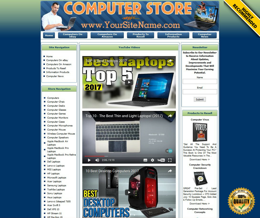 LAPTOP COMPUTERS FULLY AUTOMATED AFFILIATE STORE BUSINESS WEBSITE FOR SALE