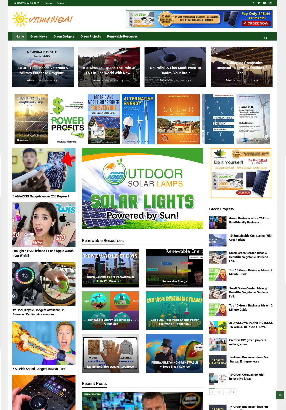 Green Renewable Energy Website, Make Money with Affiliates and Ads + Auto Pilot