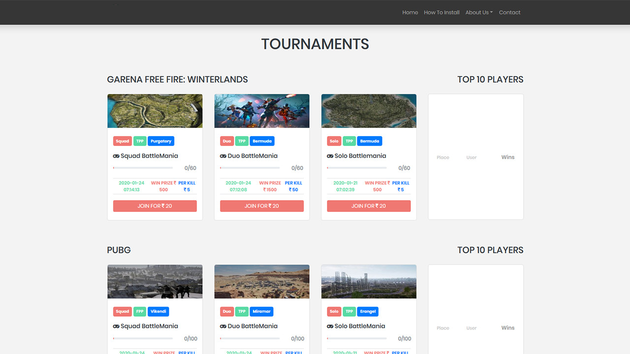 Battleon Esports Tournament Platform | Android App + Website + Admin Panel