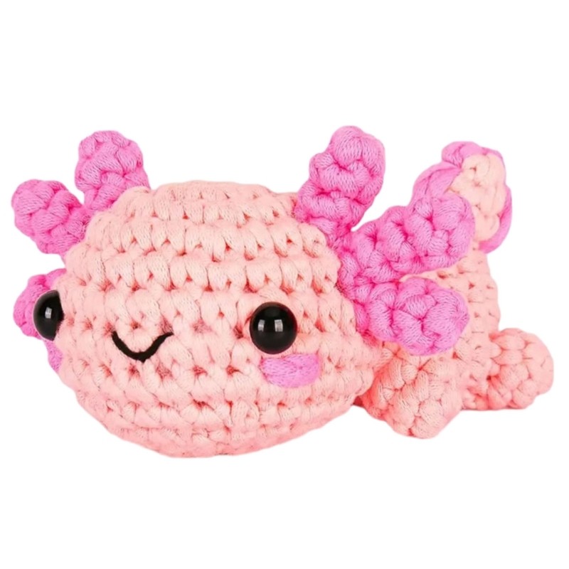 Crochet Dragon with Yarn, Crochet Hook, Plastic Eyes, and Instruction