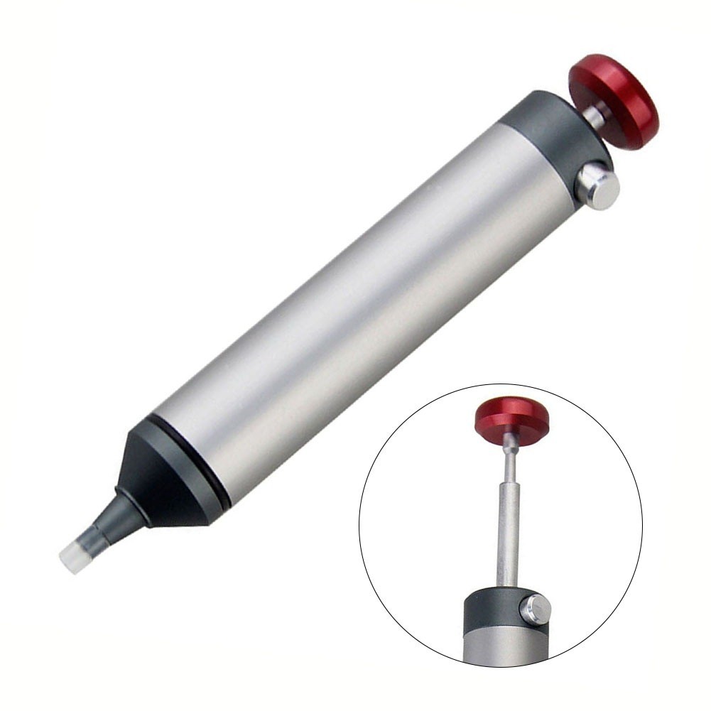 Metal Body Solder Sucker Pump with Silicone Tip for Precise Electronics Repair