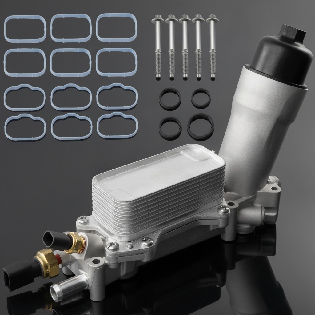 926-959 Upgrade Aluminum Engine Oil Cooler Oil Filter Housing for 2011-2016 Jeep