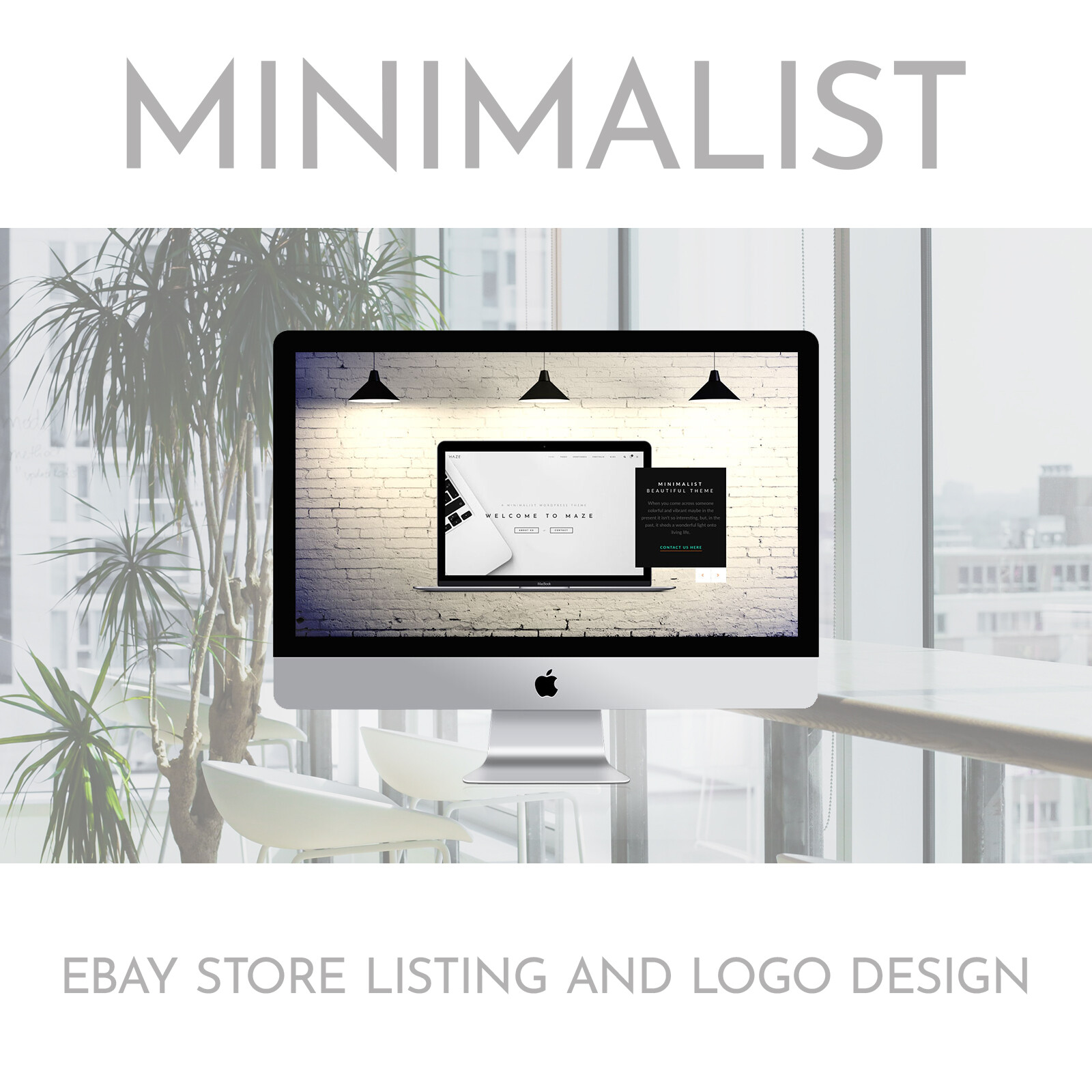 Minimal eBay store and listing HTML template, Logo, banner design