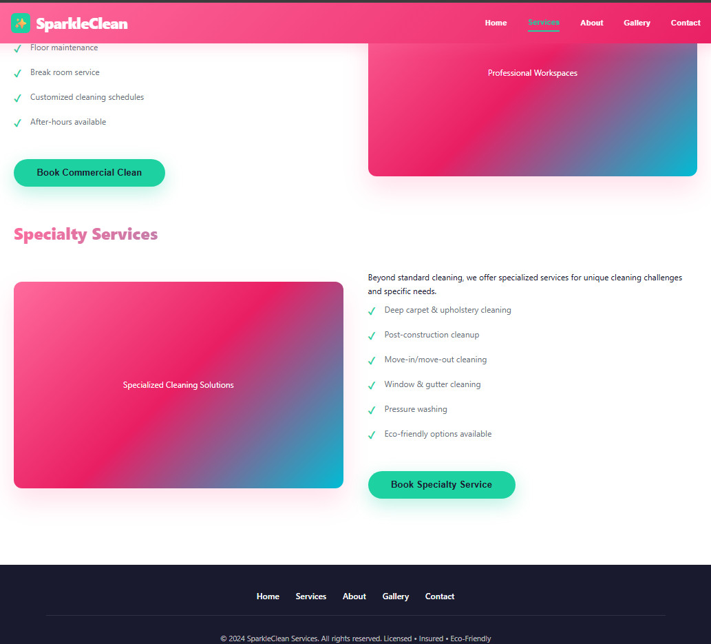 Professional Cleaning Services Website Template – Modern Design