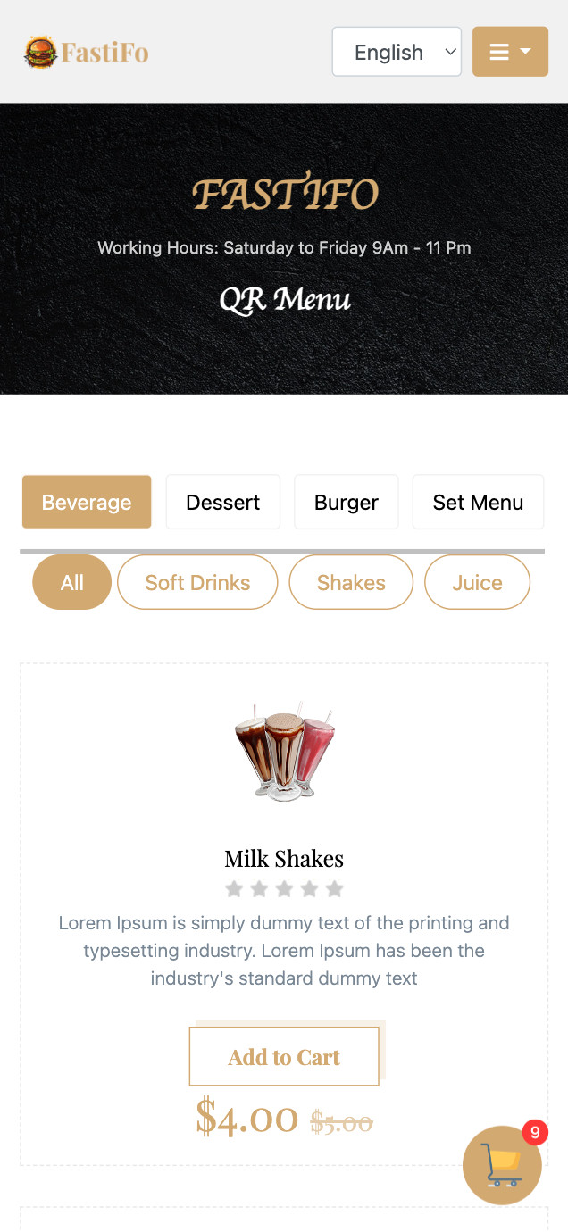 Restaurant Menu, Online Ordering, Website – Done-for-You, Mobile-First | 1 Year