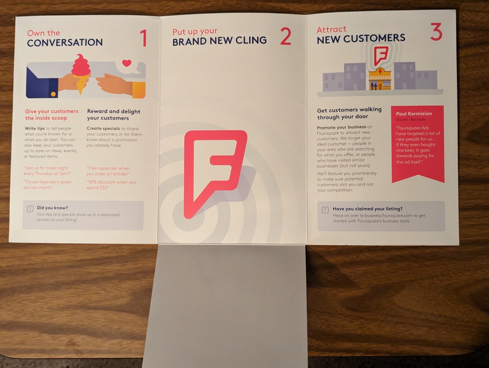 Original Marketing Mailer From Four Square Mobil App – 2009 & Window Sticker