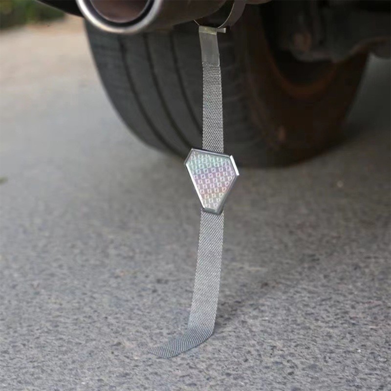 Adjustable Automotive Static Discharge Tool Metal Chain with Reflective Design