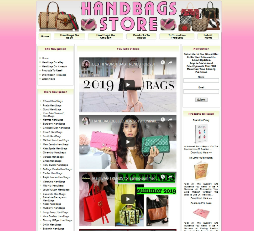 AUTOMATED HANDBAGS STORE BUSINESS WEBSITE FOR SALE AMAZON STORE ADSENSE